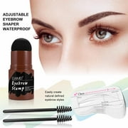 ELAIMEI Eyebrow Stencil Eyebrow Stamp, One Step Eyebrow Stencil Kit, Brow Stamp Kit, Medium Brown