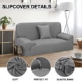 thumbnail image 4 of PiccoCasa Thick Stretch Sofa Cover 3 Seater Solid Couch Cover, Gray, 4 of 8