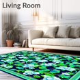 thumbnail image 2 of ODIKA 5'x7' Machine Washable Non-Slip Area Rug, Bold Floral Motif in Striking Emerald and Sapphire Hues High Traffic Rug, Blue, 66105, 2 of 7
