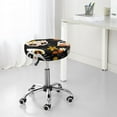 thumbnail image 7 of Naloa Cat Skulls and Flowers Round Bar Stool Cushion Cover 12-14 inch, Fits Kitchen, Office, Restaurant Chairs - 14 inch, 7 of 7