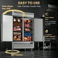 thumbnail image 6 of Coolski 54"W 2 Door Commercial Freezer, 49 Cu.ft Stainless Steel Reach-in Freezer, 6 of 9