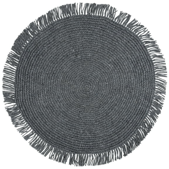 SAFAVIEH Renewal Issam Solid Area Rug, Black, 6' x 6' Round
