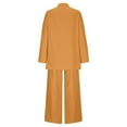 thumbnail image 5 of GILIGEGE Linen Sets for Women 2 Piece Summer 2 Piece Outfits Cotton Linen Sets Button Down Shirts and Drawstring Wide Leg Long Pants with Pockets Wide Leg Pants Tracksuit Lounge Matching Sets, 5 of 9