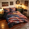 thumbnail image 2 of Manfei Realistic American Flag Twin Bedding, Fireworks Bedding Comforter Set, Red White Blue, Black Reversible 7pcs, 2 of 6