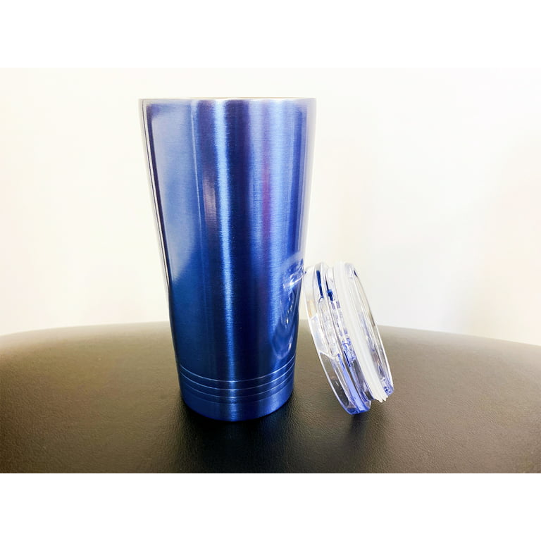 Mainstays Stainless Steel Double Wall Tumbler, Blue, 16 oz 