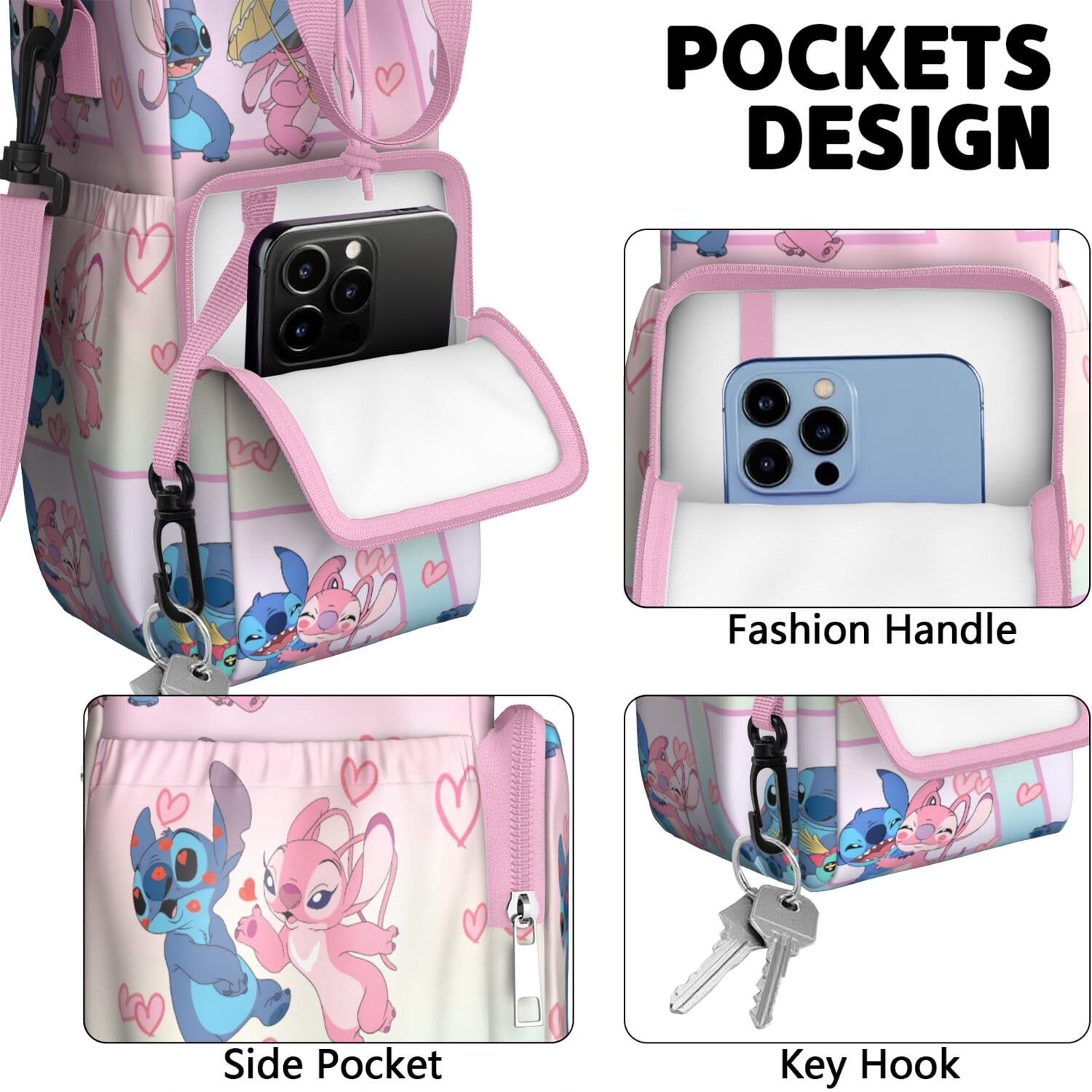 Insulated Cartoon Water Bottle Carrier Bag Sleeve with Strap Crossbody for 20/24/32/40oz Tumbler,Cartoon Movie Water Bottle Holder Sling Bag with Pocket Gifts for Women Men Adults
