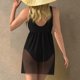 thumbnail image 4 of Traje de baño de una pieza para mujer, moda femenina, informal, color sólido, sin espalda, con tirantes, bikini de malla, conjunto de bikini para mujer, traje de baño de moda playera para mujer, traje, 4 of 4