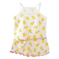 thumbnail image 1 of Hiiyo Pyjama d'Été pour Filles, Camisole et Short Mignons à Motif de Dessin Animé, Tenue de Nuit, 1 of 8