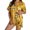 Z70-Yellow, variant on XINPING Halloween Pajama Set Whimsical Halloween Printed Pajama Notched Collar and Short Sleeves Cozy Home Loungewear In Short Pants for Fall and Holidays L