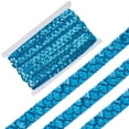 thumbnail image 1 of Perles de Paillette en Plastique et Polyester Accessoires d'Ornement 2 Rangées Rouleau de Paillette Plat Rond Bleu Ciel Profond 15mm 13m/pc, 1 of 6