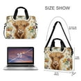 thumbnail image 3 of FORMRS 16" Laptop Bag Carrying Sleeve Case with Handle Travel Shoulder Briefcase, Floral Cow, 3 of 8