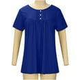 thumbnail image 3 of Rezuofi 1 Pcs Womens Tops Hide Belly Tunic Summer Short Sleeve T Shirts Flowy Henley Tshirt Casual Dressy Blouses for Leggings, 3 of 8