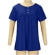 thumbnail image 3 of Puntoco Mujeres Verano Color Sólido Cuello Redondo Botón Plisado Manga Corta Tops Puntoco Puntoco-6673, 3 of 8