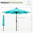 thumbnail image 3 of Scafild | 7.5ft Outdoor Patio Umbrella with Solar Lights, Outdoor Market Umbrella with Colorful LED Lights and Tilt and Crank - Peacock Blue, 3 of 10