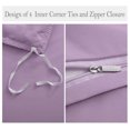 thumbnail image 5 of PiccoCasa 3-Piece Duvet Cover Set with Pompoms Tassel, Twin Purple, 5 of 6