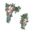 thumbnail image 5 of perfeclan 2 Pieces Wedding Arch Flowers Artificial Floral Swag Rustic Handmade Green Leaves Welcome Sign Decoration for Holiday Wedding Pink, 5 of 9