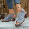thumbnail image 4 of Dvprdro Womens Solid Casual Style Sandals Open Toe High-top Hollow Out Low Heel Soft Nonskid Multi-Color Daily Outdoor Wear, 4 of 5
