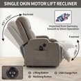 thumbnail image 5 of Greenpod Power Lift Recliner Chair with Heat and Massage for Elderly, Electric Reclining Sofa for Living Room with USB Port, Cupholders, Side Pocket, Brown, 5 of 9