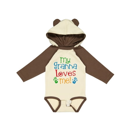 

Inktastic Granna Loves Me Grandkid Outfit Gift Baby Boy or Baby Girl Long Sleeve Bodysuit