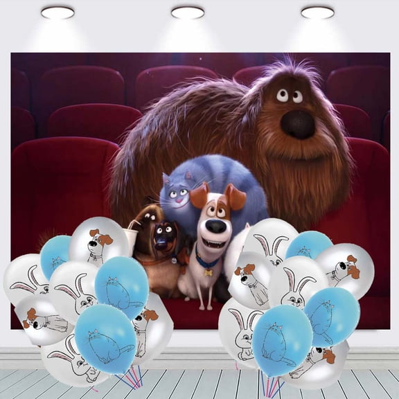 The Secret Life of Pets Backdrop Banner Balloons Party Decorations Supplies Taspestry Wall Decor Background Poster