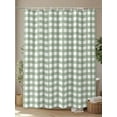 thumbnail image 4 of Sage Green Shower Curtain Set ，Waterproof Fabric Shower Curtains Buffalo Plaid Shower Curtains for Bathroom,Bathroom Decor 54x"78", 4 of 6