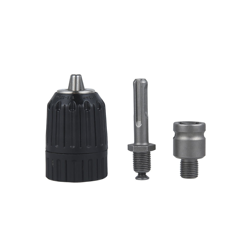 Keyless drill chuck 1.5-13mm to 1/2"-20UNF thread with key 1/4" SDS Plus shank 