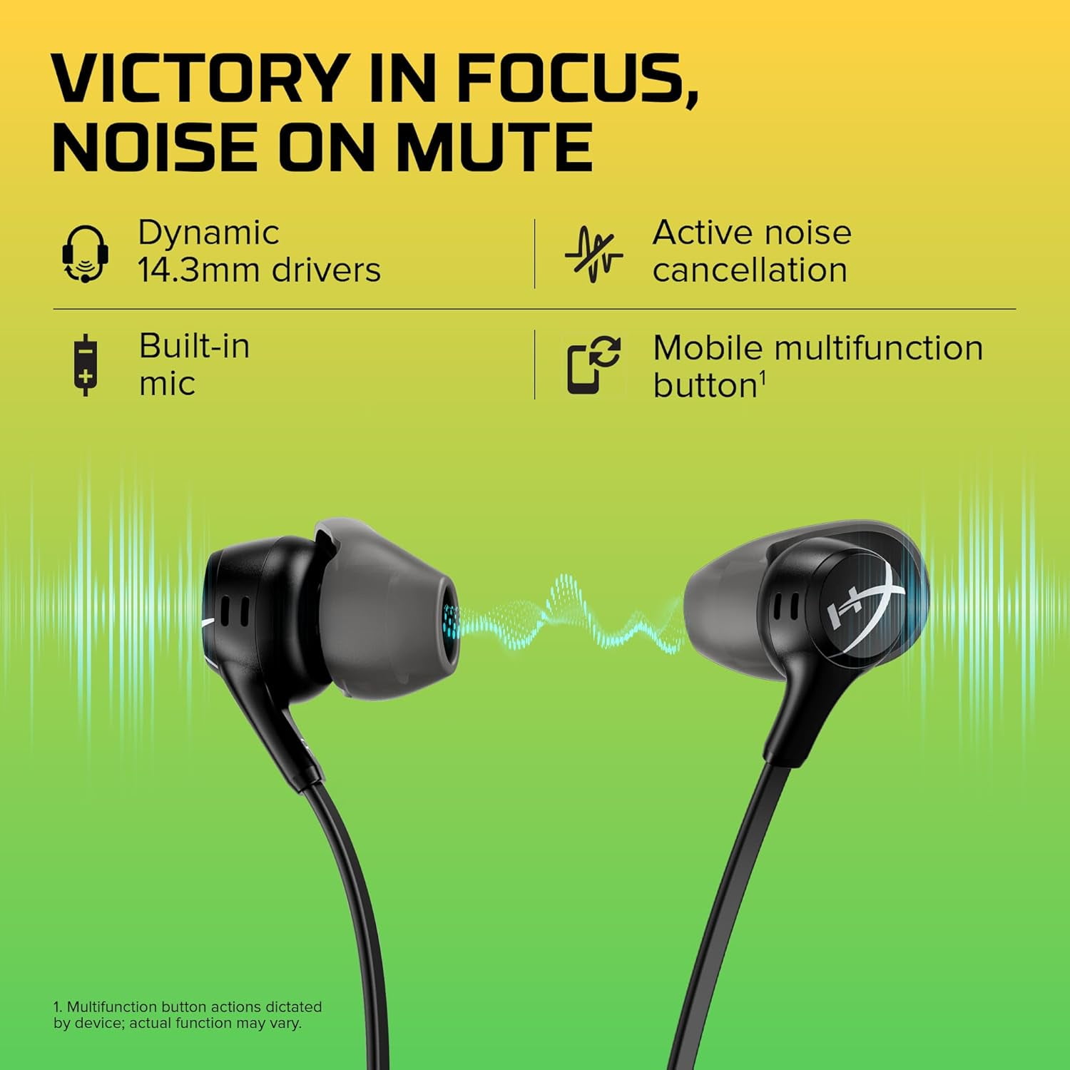 HyperX Cloud Earbuds II – Gaming Earbuds with Mic, Black