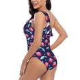 thumbnail image 4 of Cauagu Cool Mirror Cherries Print Women's Sexy One Piece Swimsuits One Shoulder Ruffle Tummy Control Bathing Suit Slimming Swimwear-XX-Large, 4 of 6
