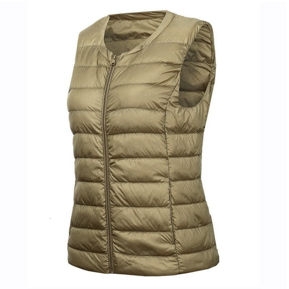 APEXFWDT Women's Puffer Vest Lightweight Zip-up Down Vest Casual Fall Winter Sleeveless Quilted Jacket Outwear for Women