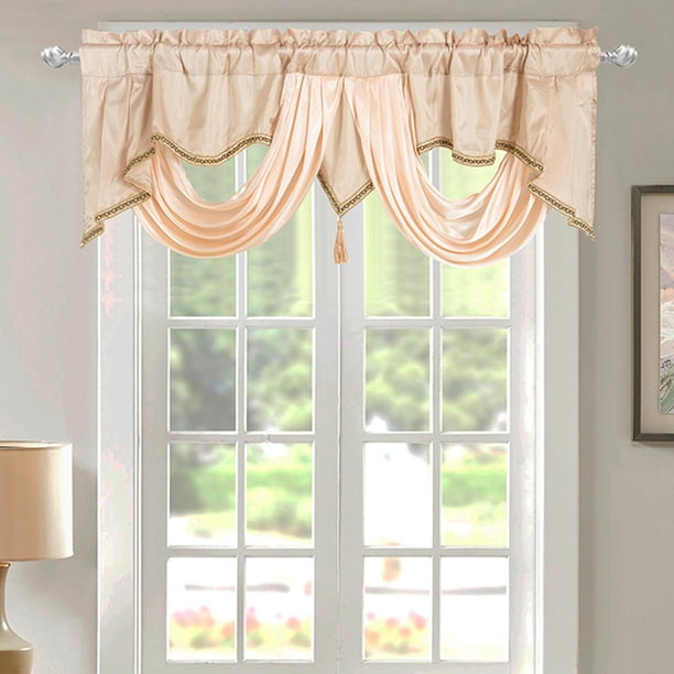 Xihbxyly Cortinas de Color Liso, Poliéster, Diseño Moderno y Sencillo, Decoración Versátil para Sala de Estar, Dormitorio y Cocina, Fácil Instalación, 140 X 45 Cm.