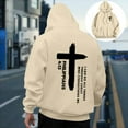 thumbnail image 2 of Txeol Mens Christian Hoodies Pullover Letter Print Y2k Sweatshirts with Pocket Loose Fit Long Sleeve Hoodie,Beige,XXL, 2 of 8