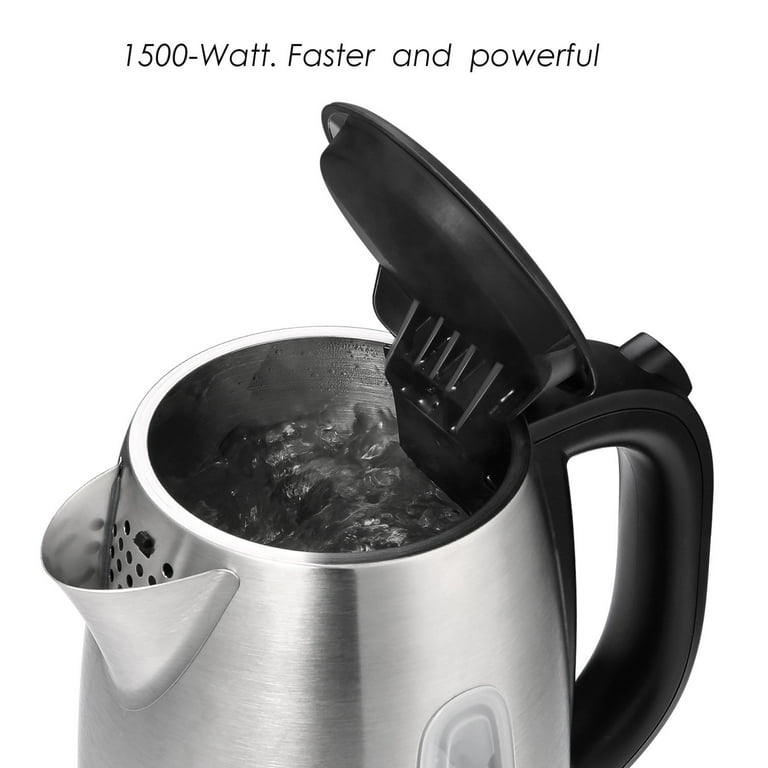   Basics Stainless Steel Portable Fast, Electric Hot Water  Kettle for Tea and Coffee, Automatic Shut Off, 1 Liter, Black and Sliver:  Home & Kitchen
