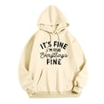 thumbnail image 3 of Sweatshirts for Women Clearance Zip Up Winter Loose Fit Hooded Long-sleeved Mitten- Off the Shoulder Curve Hem Solid Color Leisure Hoodies Womens Casual Printed Long Sleeve Hooded Sweatshirt, 3 of 4