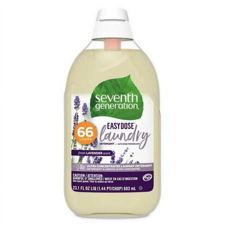 Seventh Generation Liquid Laundry Detergent Ultra Concentrated EasyDose, Fresh Lavender Scent, 23 oz, 66 Loads