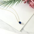 thumbnail image 4 of Gem Stone King 14K Yellow Gold Blue Created Sapphire Solitaire Pendant Necklace for Women | 3.30 Cttw | Gemstone September Birthstone | Oval 10X8MM | with 18 inch Silver Chain, 4 of 4