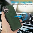 thumbnail image 2 of Wallet Case for iPhone 16, 2 In 1 PU Leather Flip Phone Case with Detachable Magnetic TPU Inner, Kickstand Phone Cover with Card Slots & Wrist Strap for iPhone 16, Green, 2 of 6