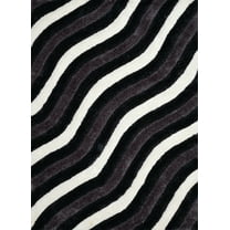 United Weavers Finesse Area Rug 2100-20470 Showers Black Waves Stripes 1' 10" x 3' Rectangle