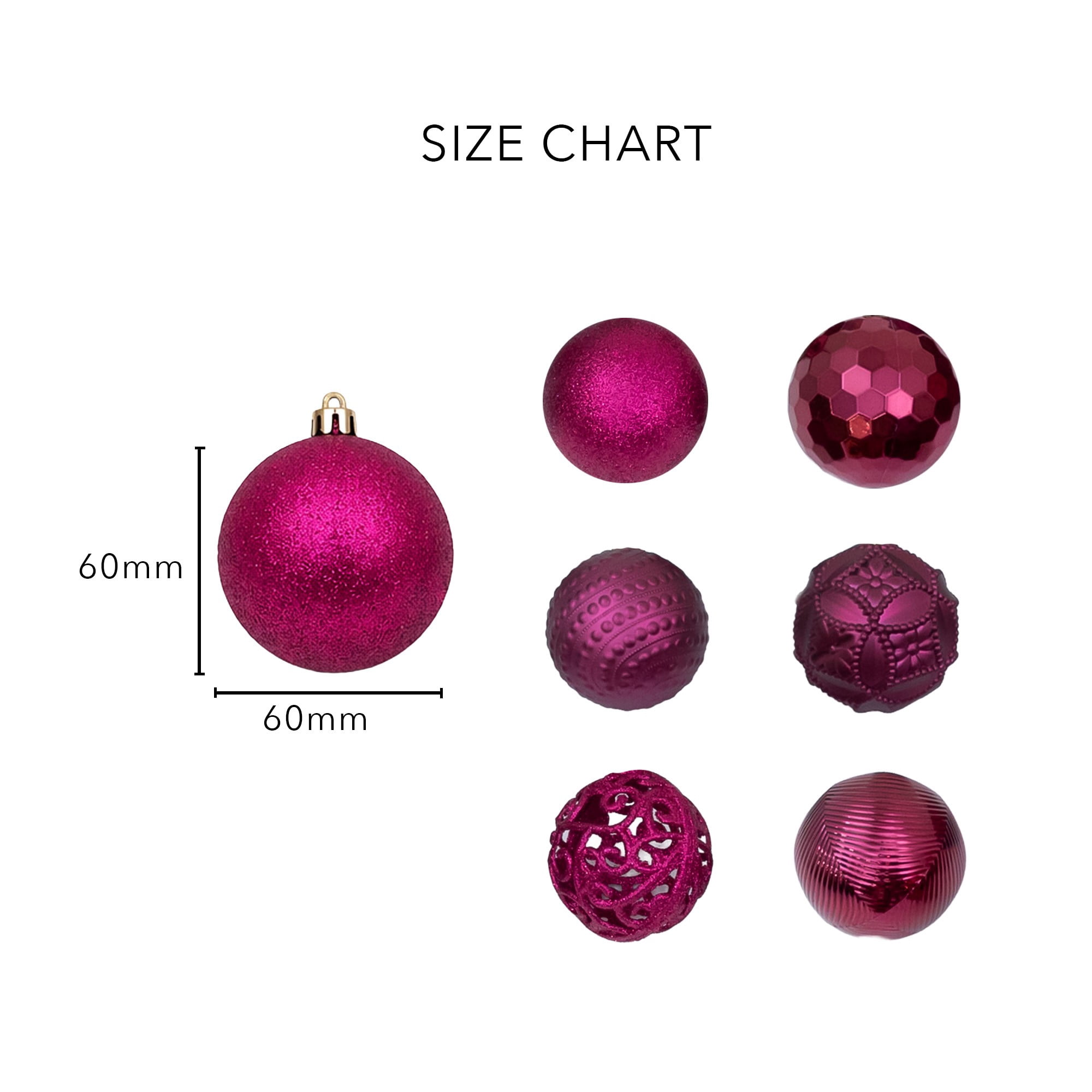 37-pc Fuchsia Shatterproof Christmas Ornaments