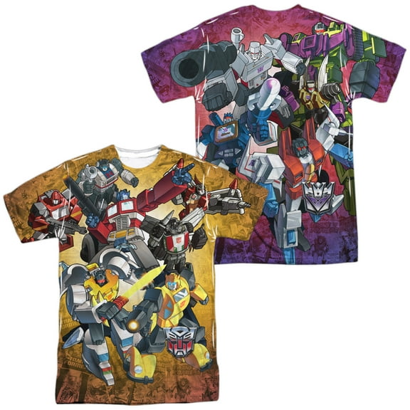 Transformers - Autobots V Decepticons (Front/Back Print) - Short Sleeve Shirt - Large