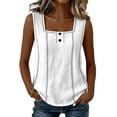 thumbnail image 2 of Neewe Summer Tank Tops for Women Pleated Square Neck Sleeveless Strap Shirts Casual Loose Fit Trendy Blouses, 2 of 8