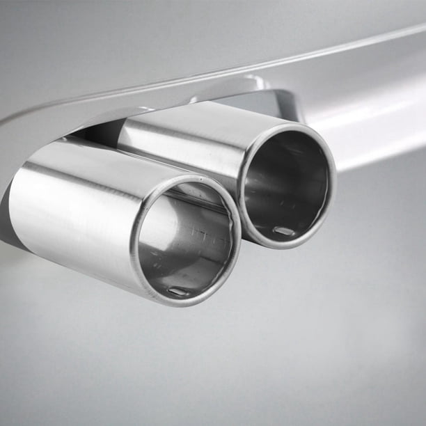 Tubo de escape silenciador, tubo de escape doble universal de acero inoxidable para automóvil, punta de silenciador de cola de escape diseñada para durar