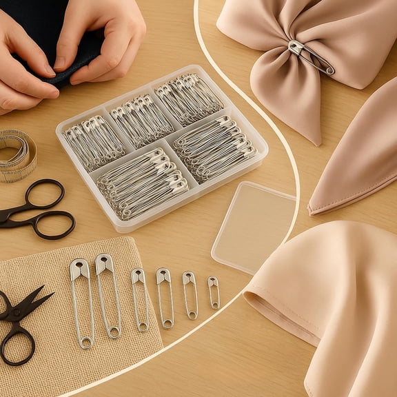 300 Pack, Silver, Small & Large Sizes, Bulk for Clothes
