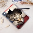 thumbnail image 4 of Spiral Notebook,Double-Wire Spiral College Lined Journal Notebook for Study and Notes,100 Pages,5.71x 8.26 in - Kitten Peeking through a Hole in the American Flag, 4 of 7