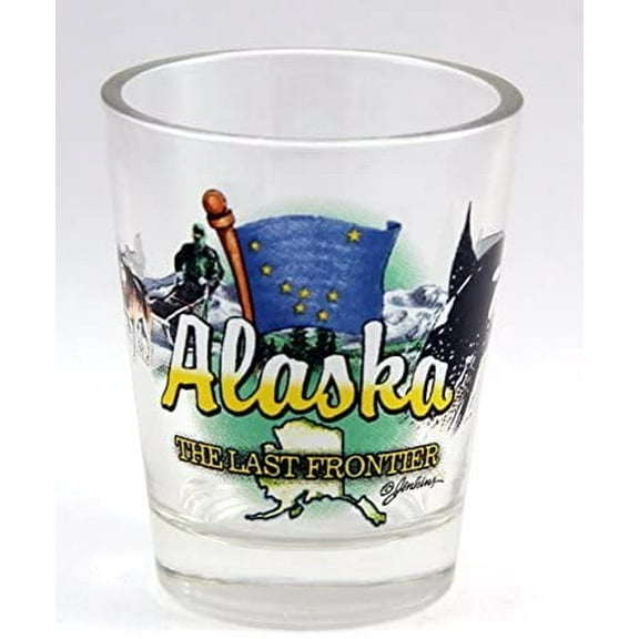 Alaska Last Frontier State Elements Shot Glass jks