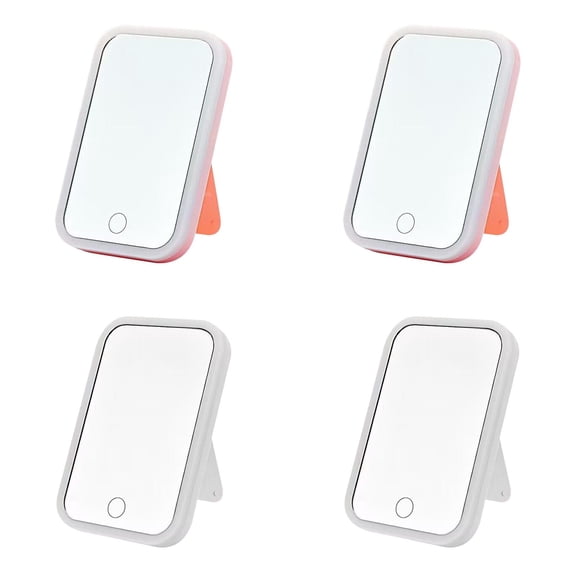 4PCS Travel Makeup Mirror with Lights, Portable Small Beauty LED Vanity Mirror with Lights, Dimmable Touch Screen, Tabletop Folding Compact Mirror,Women Gift