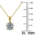 thumbnail image 2 of Precious Stars 14K Yellow Gold Ladies 7mm Round-cut Cubic Zirconia Solitaire Pendant with 20" Chain Necklace, 2 of 5
