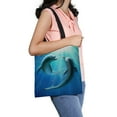 thumbnail image 2 of ABPHQTO Dolphins Canvas Bag Reusable Tote Grocery Shopping Bags Tote Bag 14x16 inch, 2 of 2