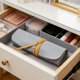 thumbnail image 5 of Bolsa De Almacenamiento De Piel Sintética Neceser de maquillaje de cuero de doble cara estilo coreano, organizador de cosméticos para brochas y lápices (azul, 1 pieza) Rkxzt, 5 of 8