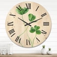 thumbnail image 2 of Designart 'Field Green Plant Detail Clover' Farmhouse Wood Wall Clock, 2 of 5