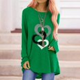 thumbnail image 2 of Long Sleeve Shirts for Women Dressy Casual Crew Neck Hem Flowy Tops Color Block Geometry Printed Oversized Loose Tunic Shirts Graphic Tees for Spring Fall #B06-Orange S, 2 of 5